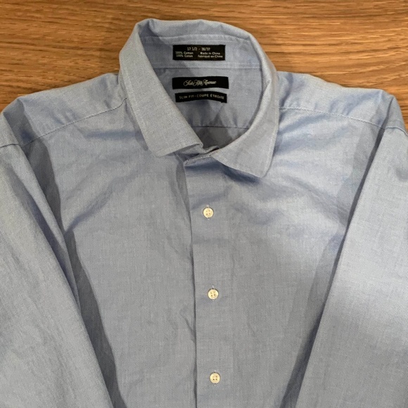 Saks Fifth Avenue Slim Fit Dress Shirt 17 1/2 - Picture 3 of 6